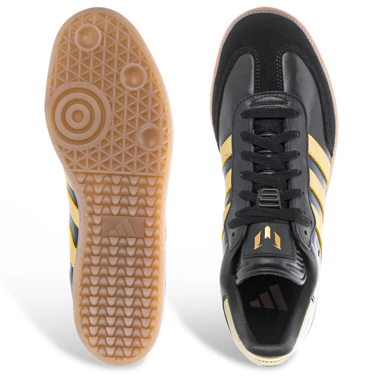 adidas Samba Messi Indoor Soccer Shoes (Black/Gold/Gum)