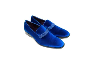 After Midnight Velour with Braid Formal Loafer in Royal Blue