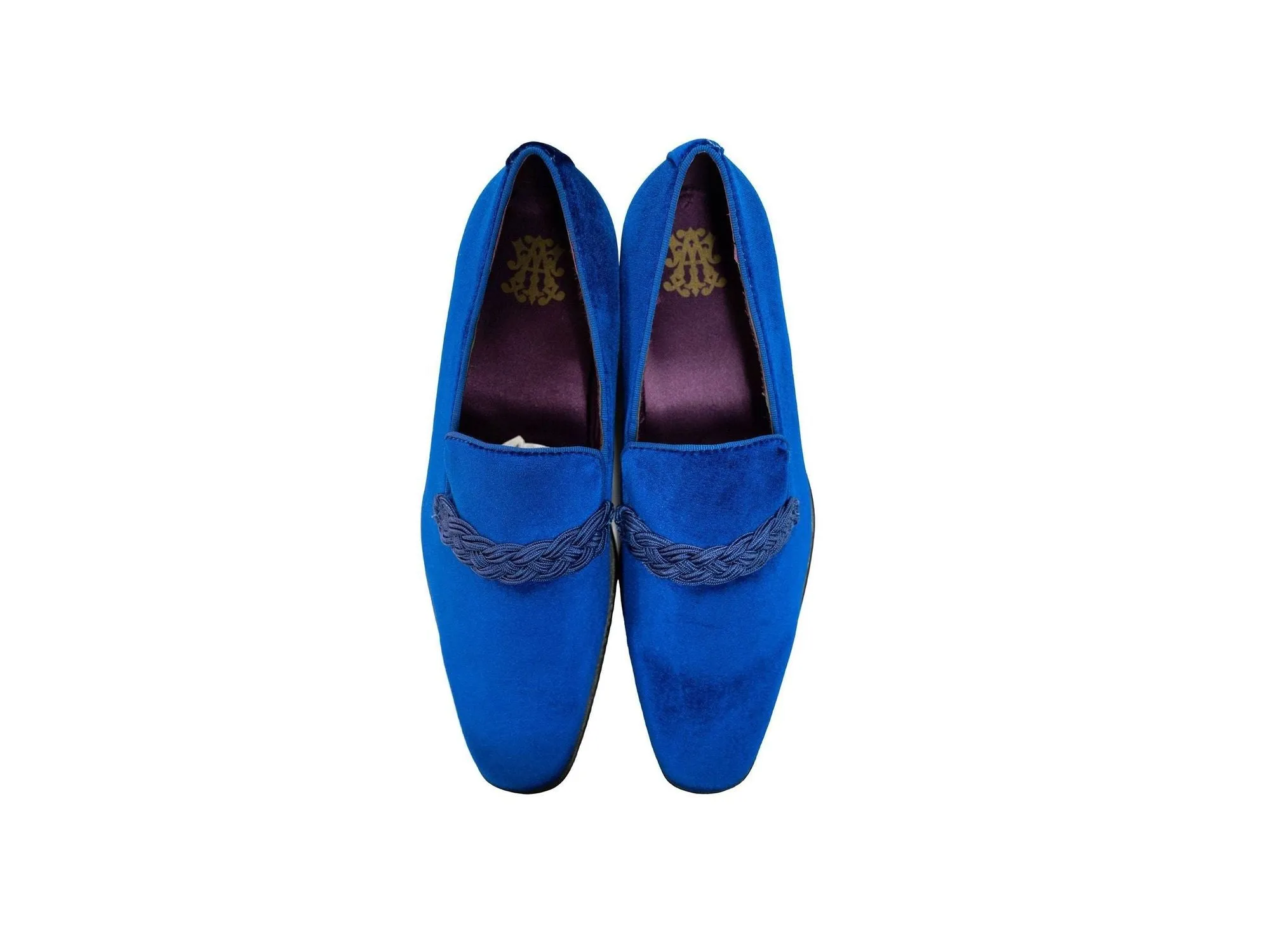 After Midnight Velour with Braid Formal Loafer in Royal Blue