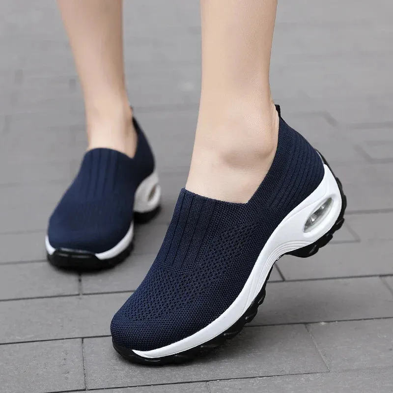 Air Cushion Slip-On Women Walking Shoes