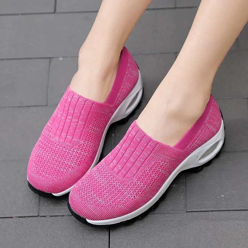 Air Cushion Slip-On Women Walking Shoes