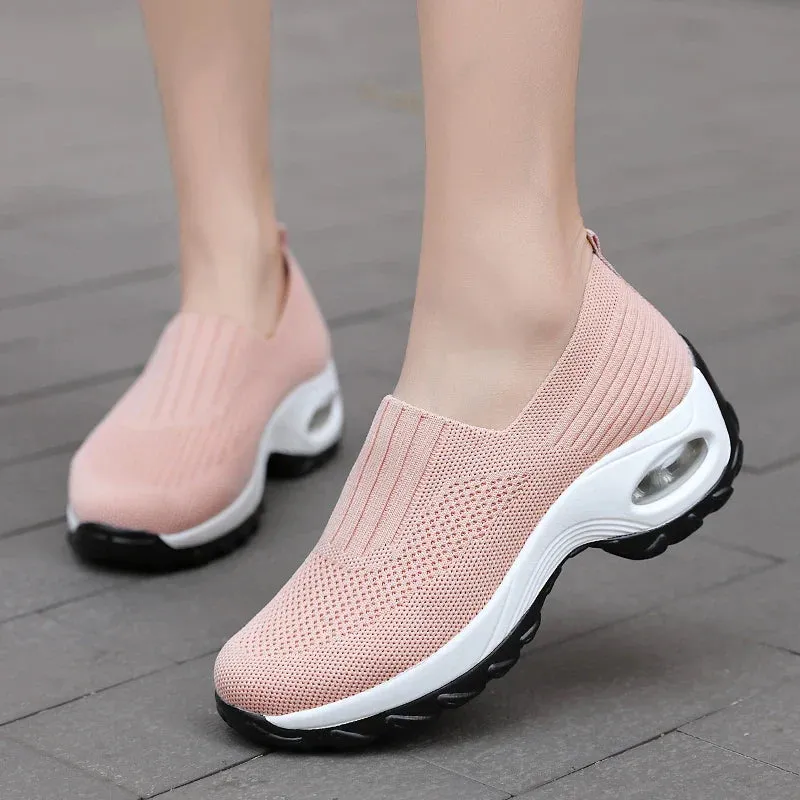 Air Cushion Slip-On Women Walking Shoes