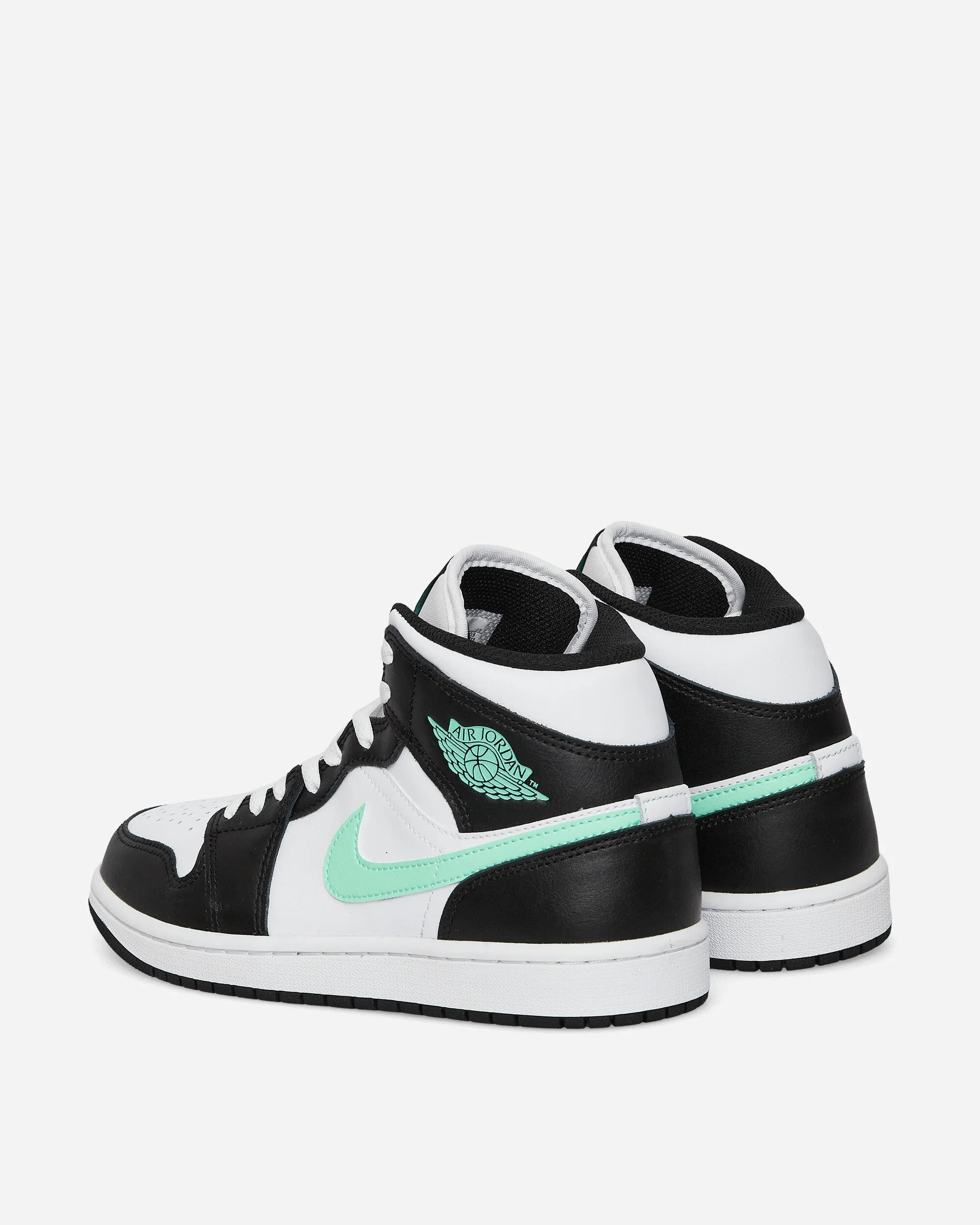 Air Jordan 1 Mid Sneakers White / Black / Green Glow