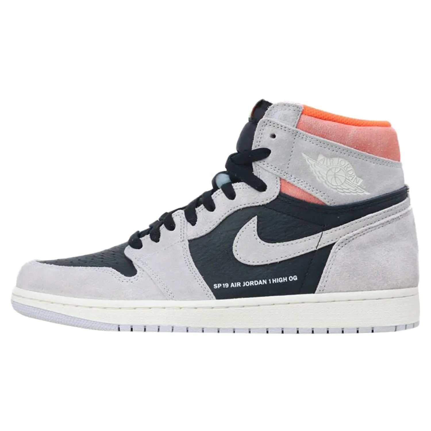 Air Jordan 1 Retro High Og "grey Crimson" Men's Basketball Shoes #555088-018