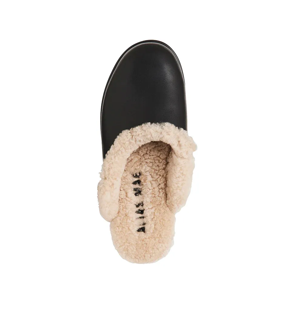 ALIAS MAE Womens Ferris Mules - Black Shearling