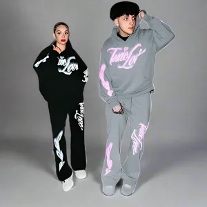 Artistic Graphic Hoodie And Jogger Set