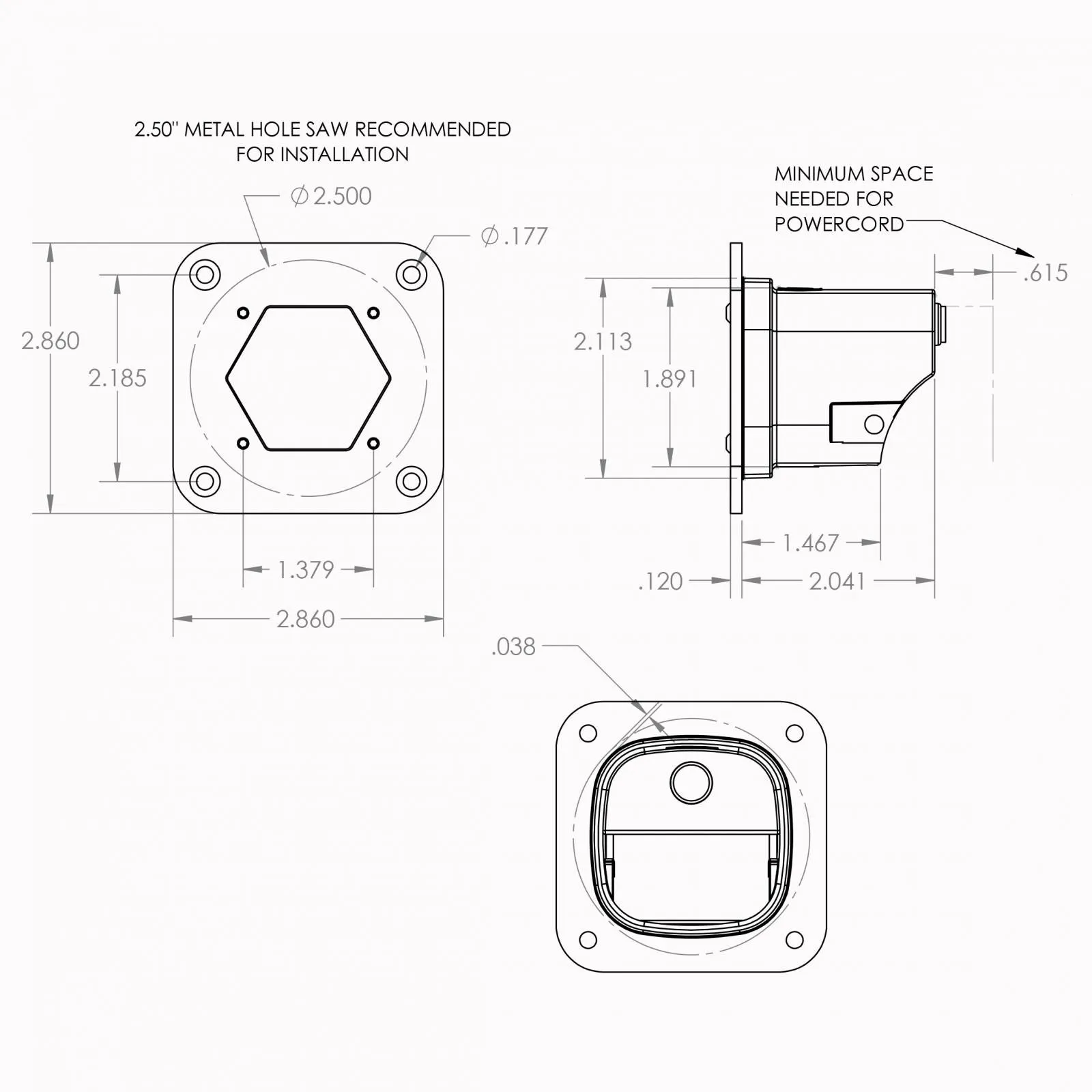 Baja Designs 381001WT S1 Flush Mount Spot LED White Baja Designs