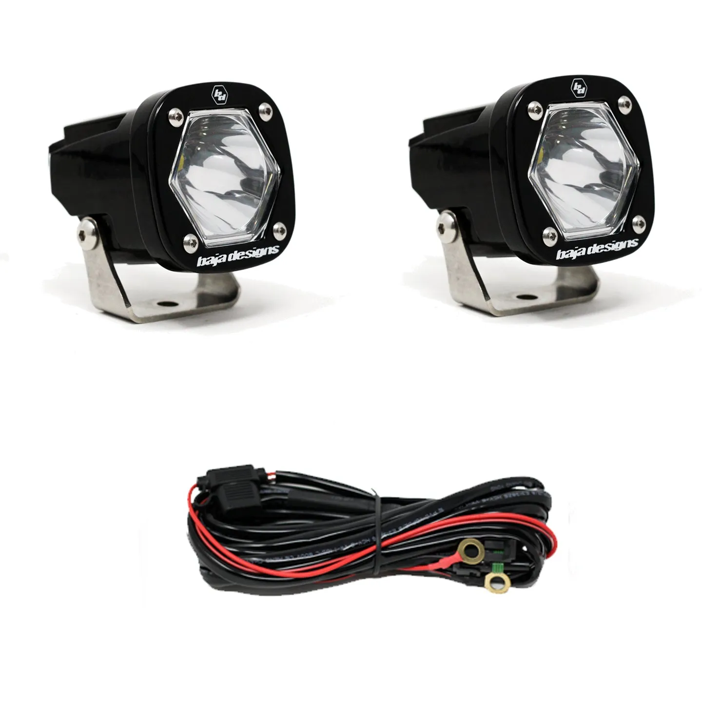 Baja Designs 387801 S1 Spot LED Light with Mounting Bracket Pair Baja Designs