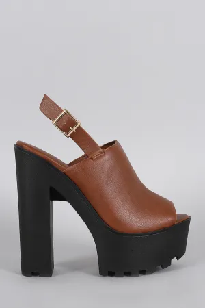 Bamboo Contrasting Platform Mule Bootie