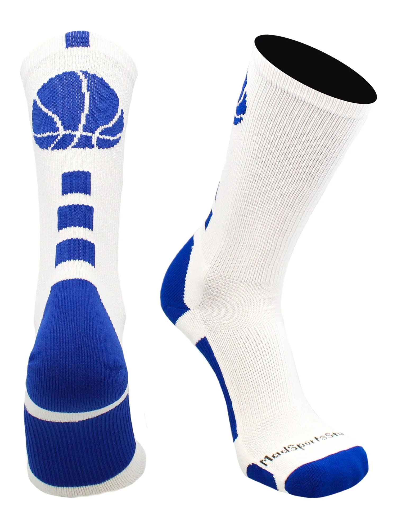 Basketball Socks with Basketball Logo Athletic Crew Socks - made in the USA