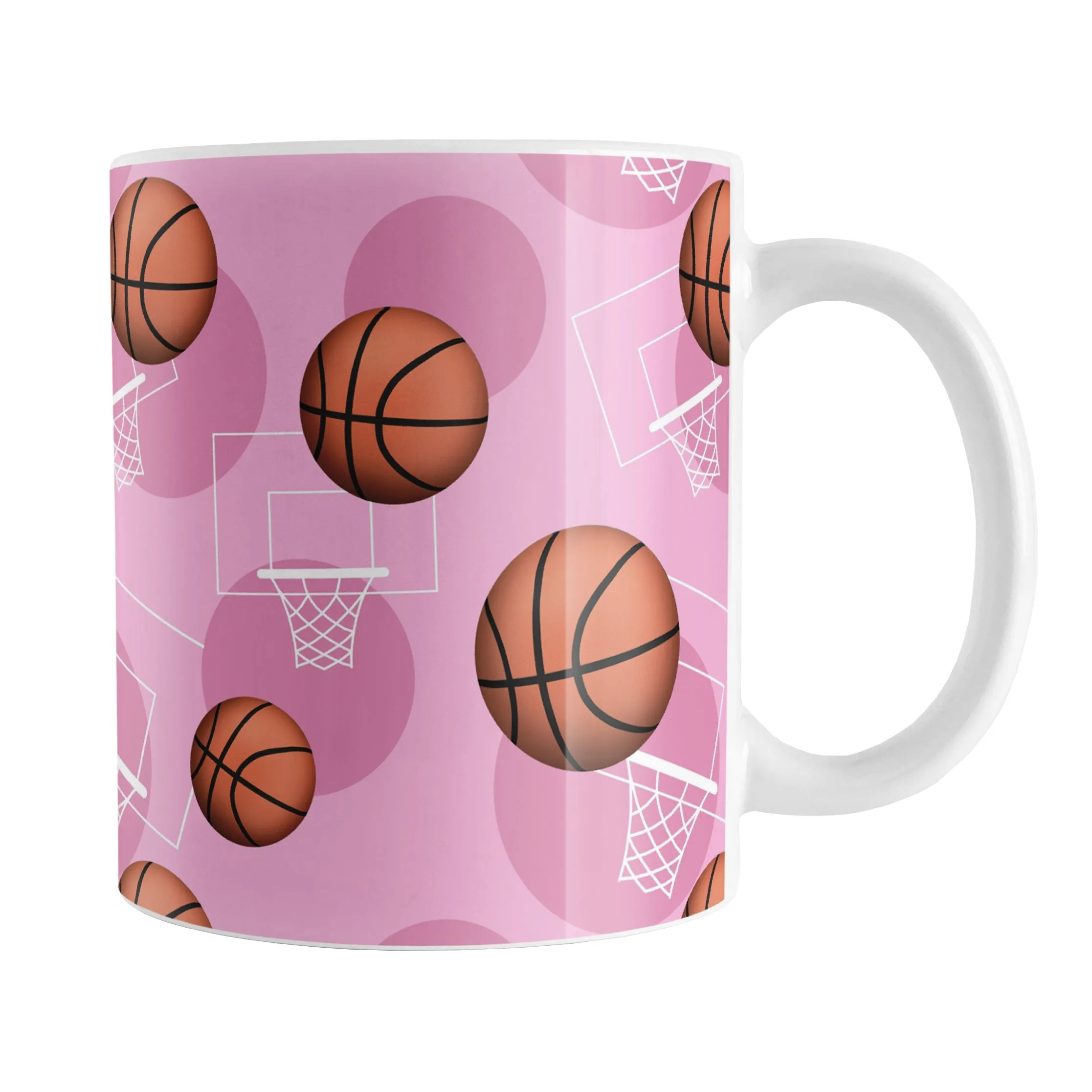 Basketball Themed Pattern - Pink Basketball Mug