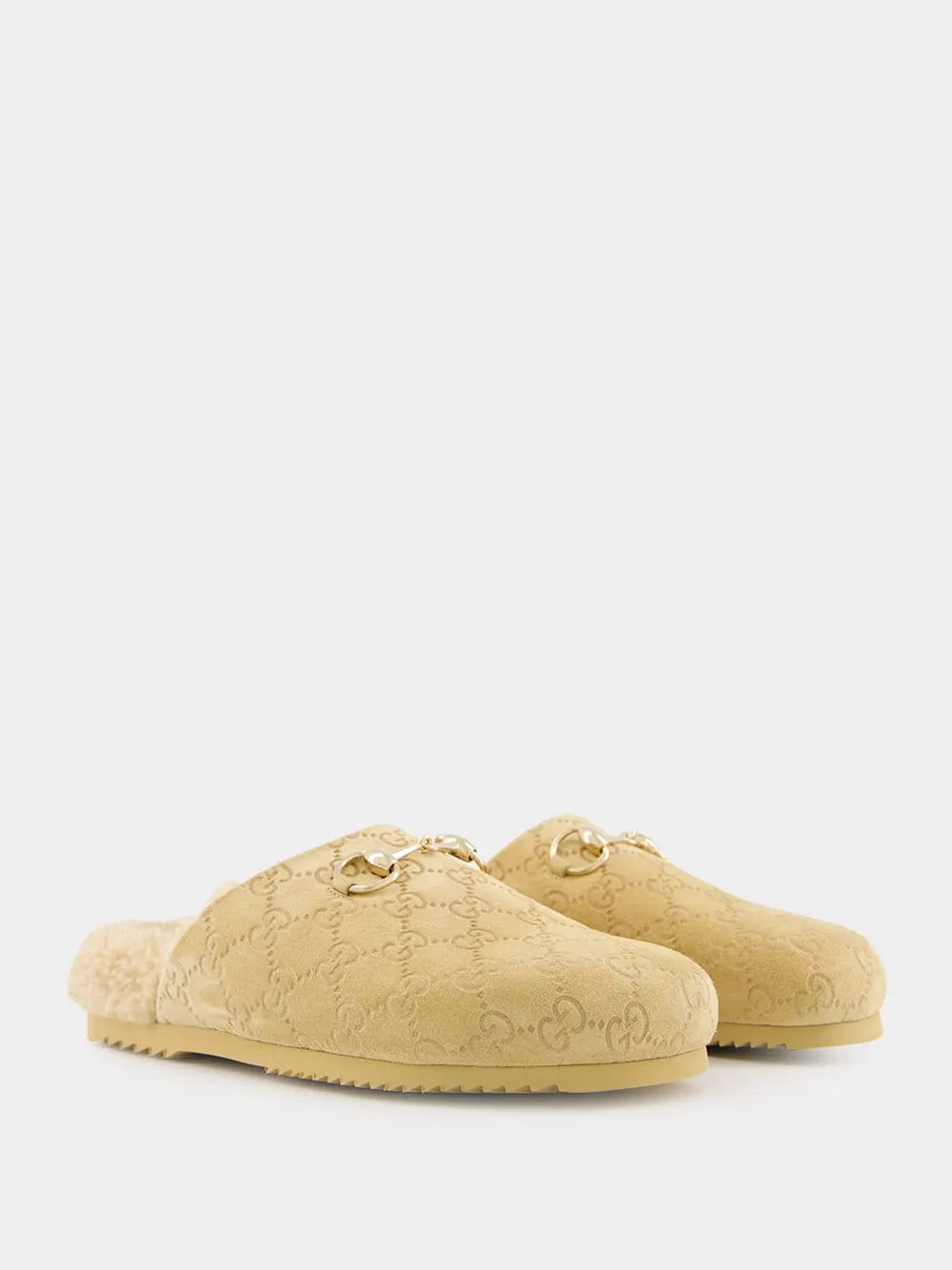 Beige Horsebit Mule