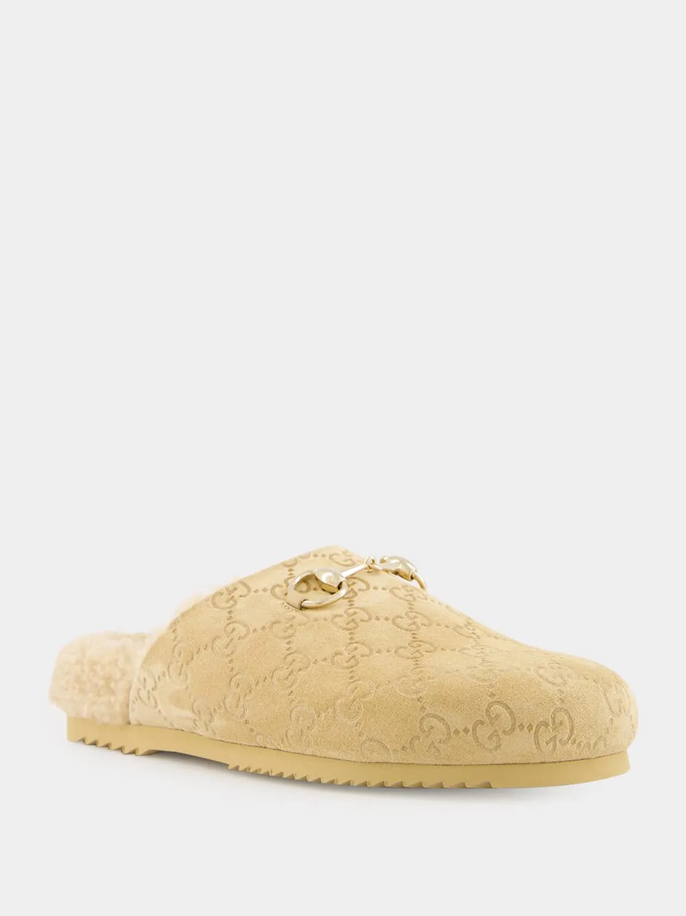 Beige Horsebit Mule