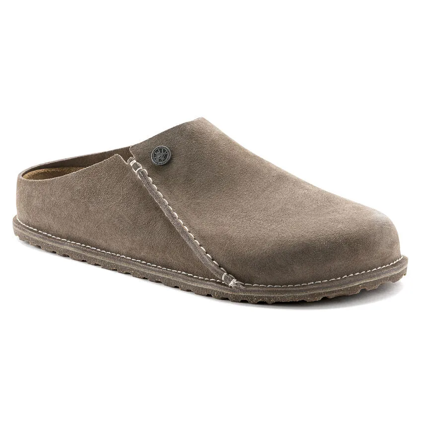 Birkenstock Zermatt Women's  Suede Leather Mule in Taupe Available in Narrow Width