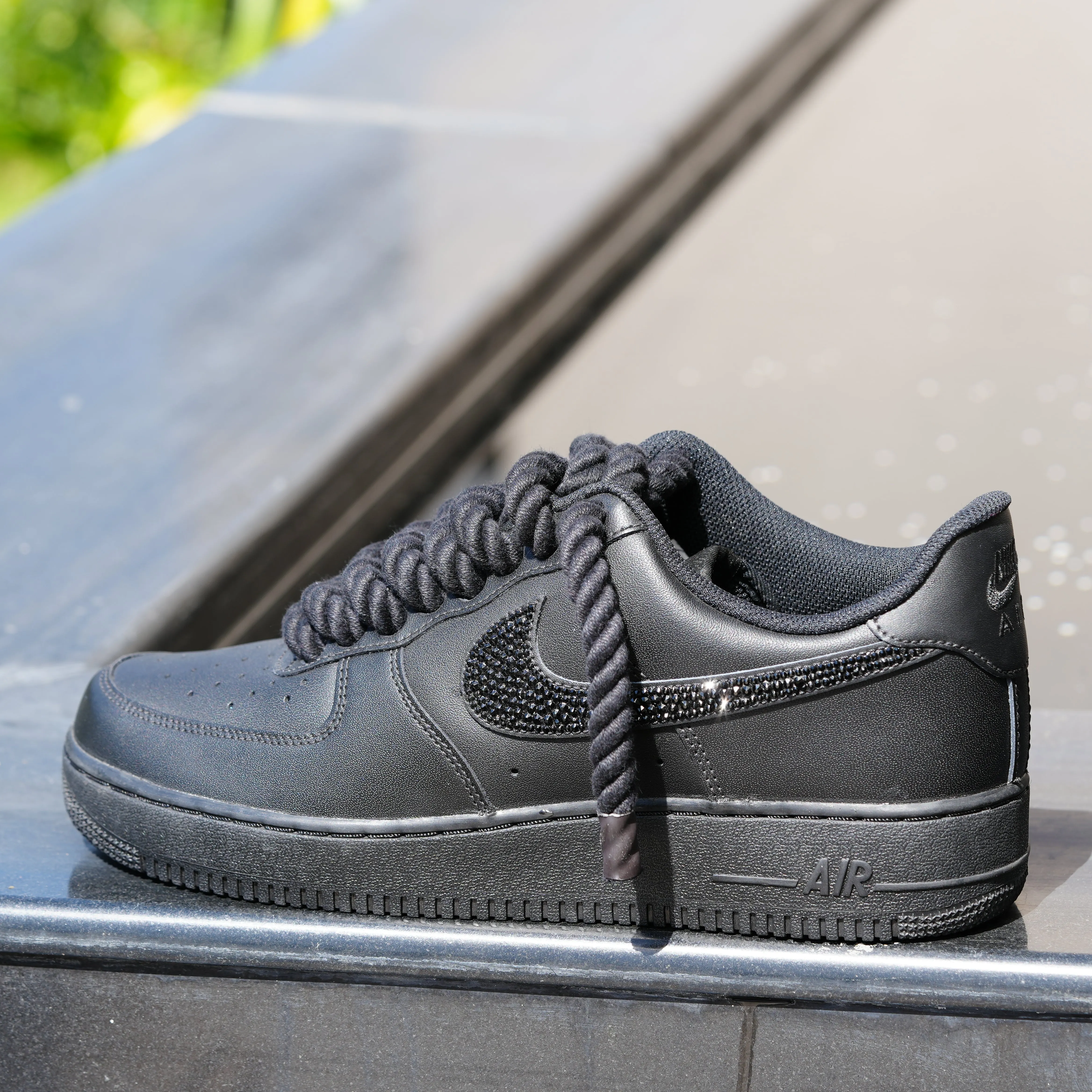 BLACK CRYSTAL SWOOSH AF1 V2RL