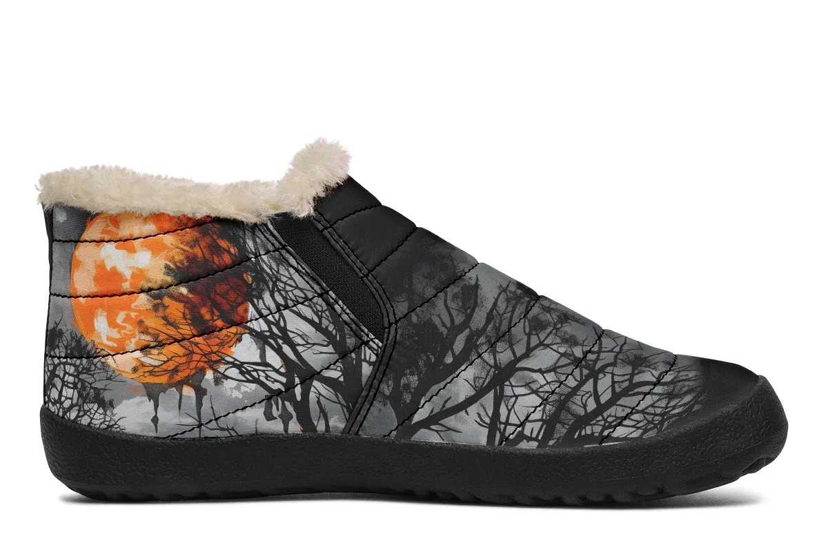 Blood Moon Manor Winter Sneakers - Warm & Easy Slip-On Shoes Lined with Vegan Wool with Anti-Slip Soles