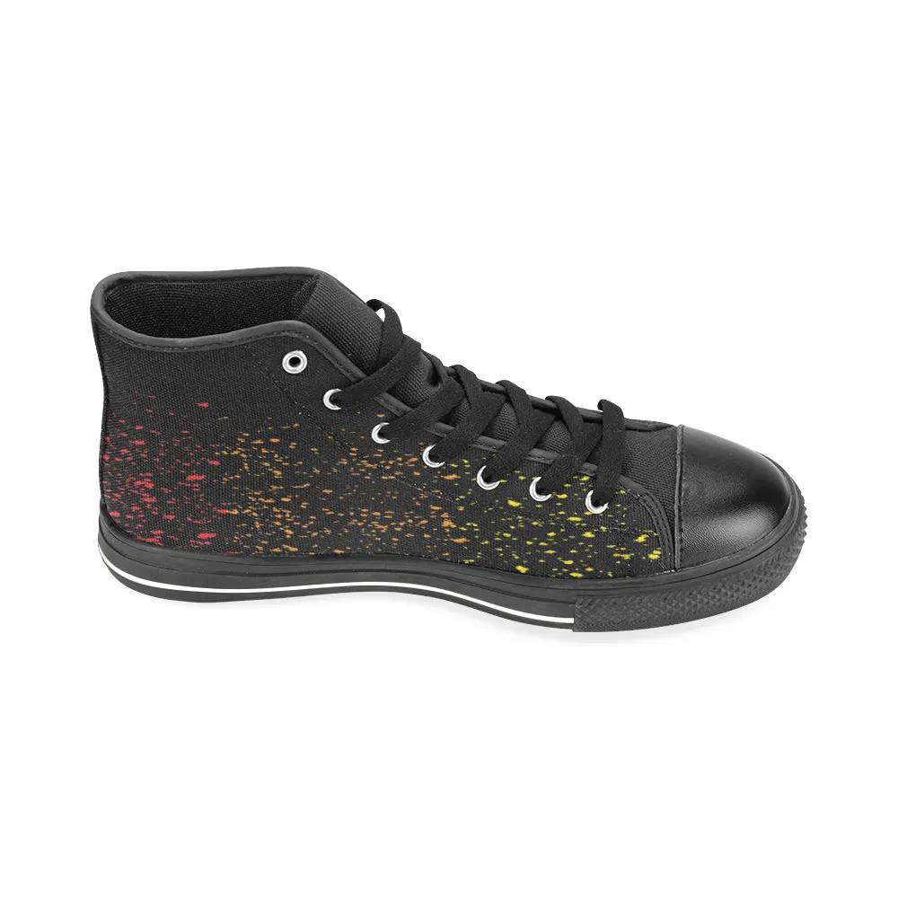 Buy Men's Paint Splatter Print Canvas High Top Shoes at TFS