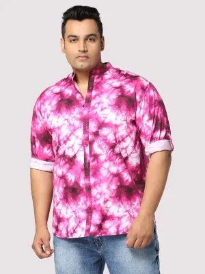 Candy Digital Printed Chinese Collar Men's Plus Size Full Shirt