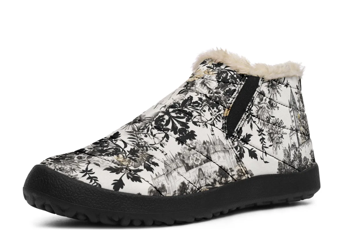 Castle in Bloom Winter Sneakers - Warm & Easy Slip-On Shoes Lined with Vegan Wool with Anti-Slip Soles