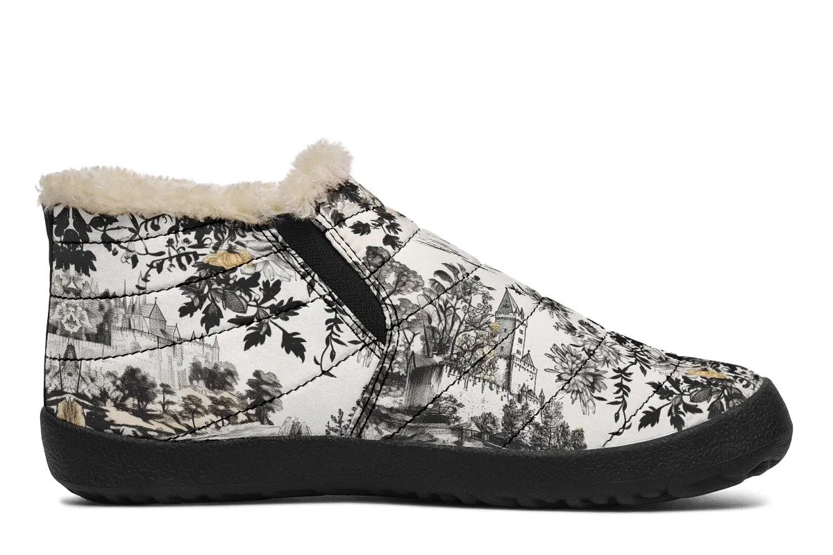 Castle in Bloom Winter Sneakers - Warm & Easy Slip-On Shoes Lined with Vegan Wool with Anti-Slip Soles