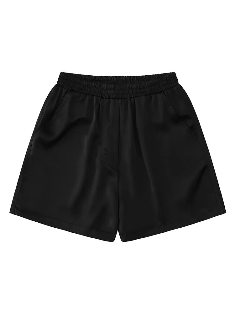 Casual Solid Color Elasticated Shorts