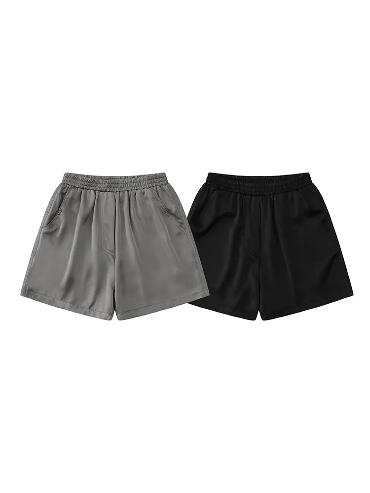 Casual Solid Color Elasticated Shorts