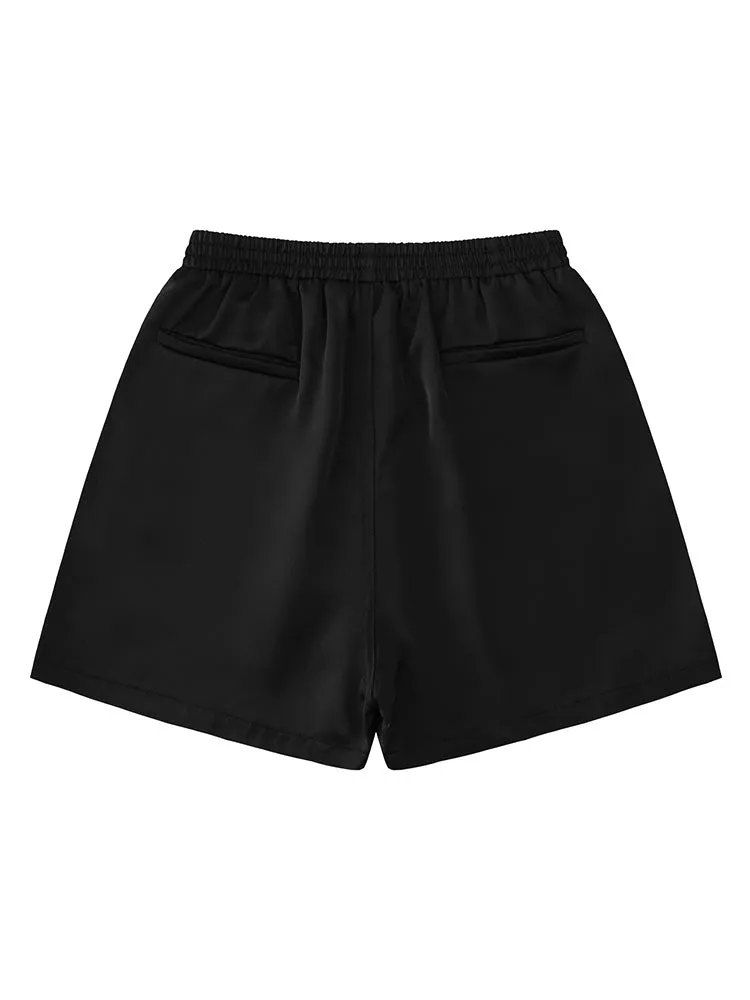 Casual Solid Color Elasticated Shorts