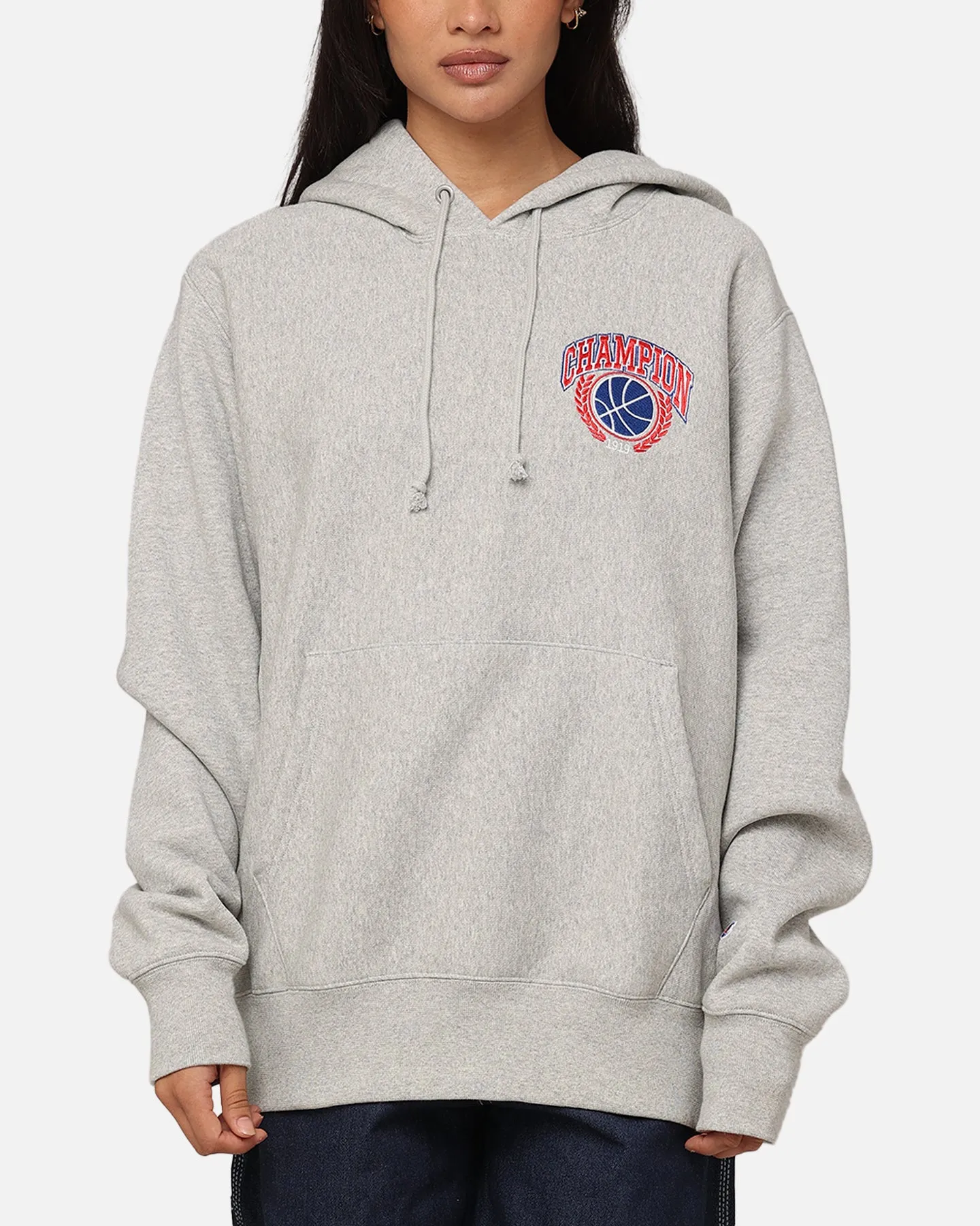 Champion Reverse Weave Field Basketball Hoodie Oxford Heather