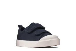 Clarks City Bright Boys Navy Canvas Shoe