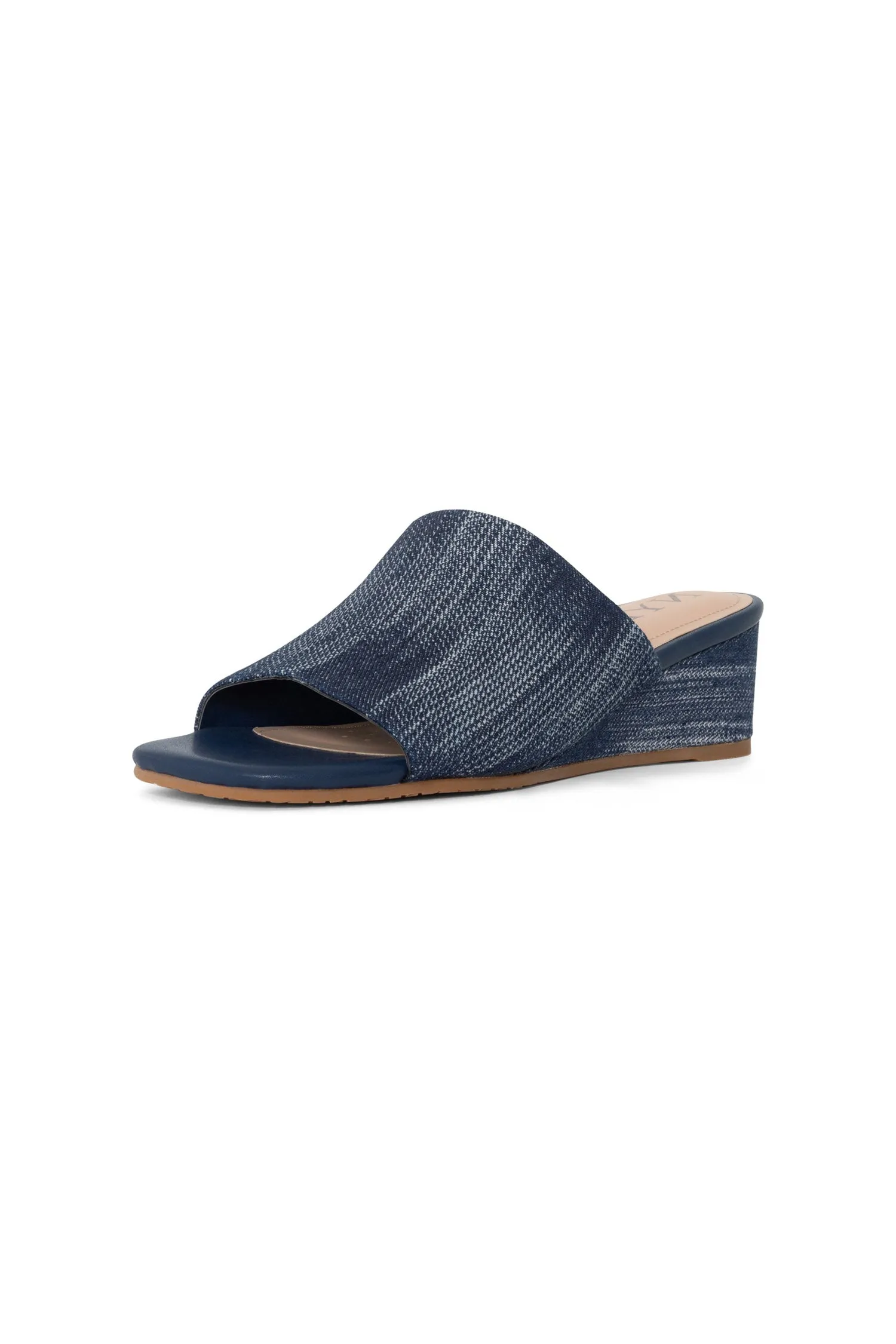 Claudine Wedge Mule Sandals - Dark Blue