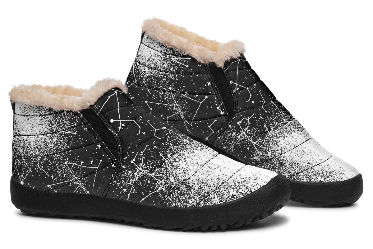 Constellation Winter Sneakers - Warm & Easy Slip-On Shoes Lined with Vegan Wool with Anti-Slip Soles