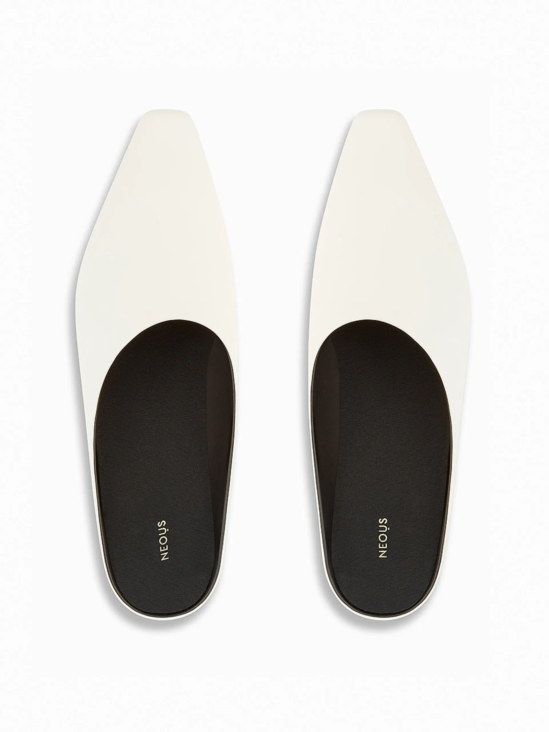 Cream leather Alba mules