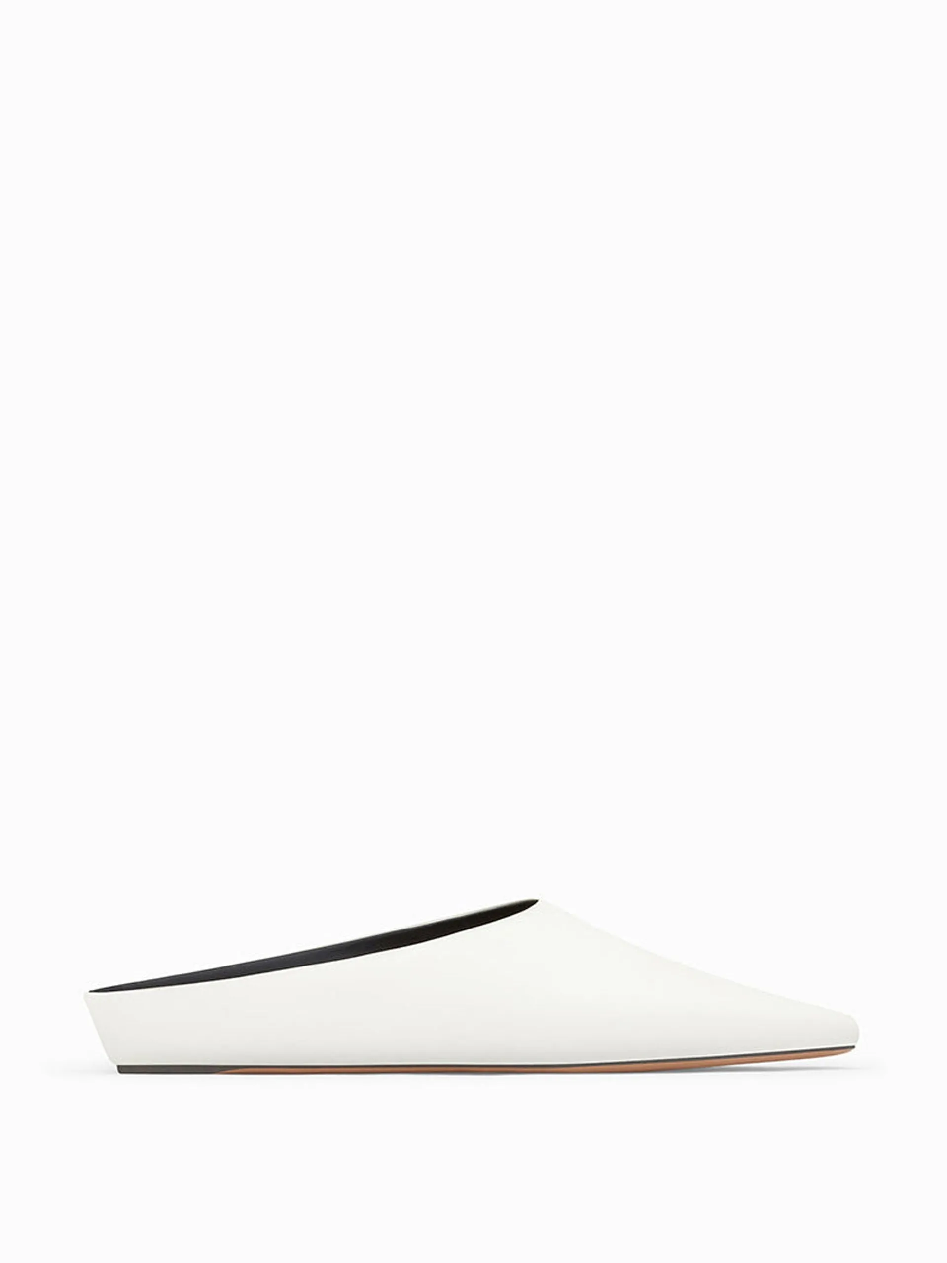 Cream leather Alba mules