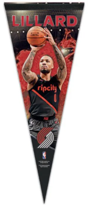 Damian Lillard "Superstar" Portland Trail Blazers Action Premium Felt Collector's Pennant - Wincraft 2019