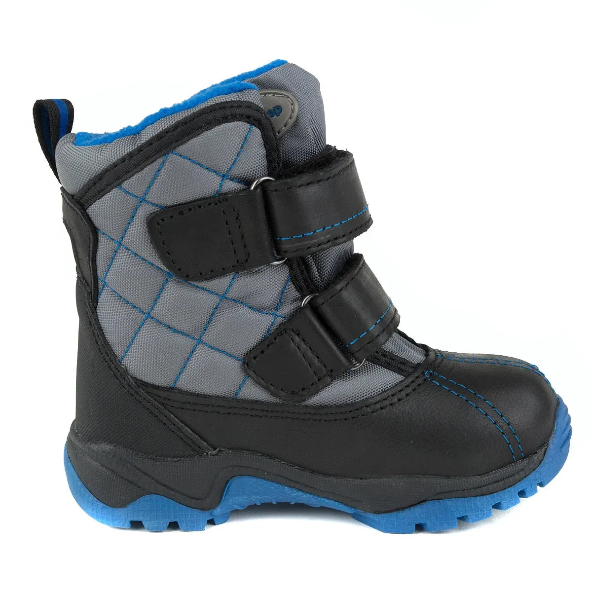 D.D. Step Boys Winter Boots With Fleece Insulation Royal Blue Plaid Pattern