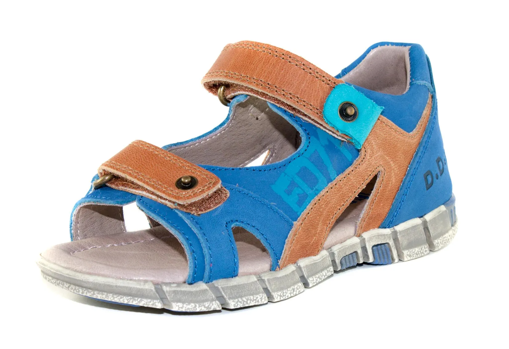 D.D. Step Little Kid Boy Sandals AFO Friendly - Supportive Leather Shoes From Europe