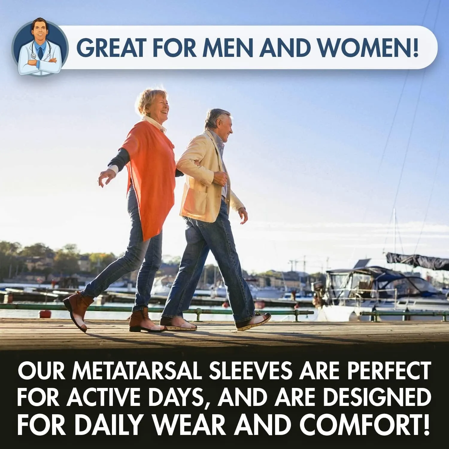 Dr. Frederick's Original Metatarsal Sleeves Plus - 50% More Cushioning - 4 Pieces - Metatarsal Pads for Women & Men