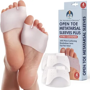 Dr. Frederick's Original Metatarsal Sleeves Plus - 50% More Cushioning - 4 Pieces - Metatarsal Pads for Women & Men