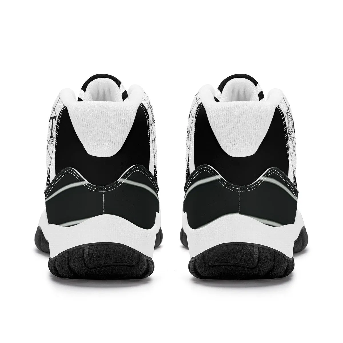 DX4 Black Logo. White ,Black Netting ,Design  & White High Top Air Retro Sneakers - White