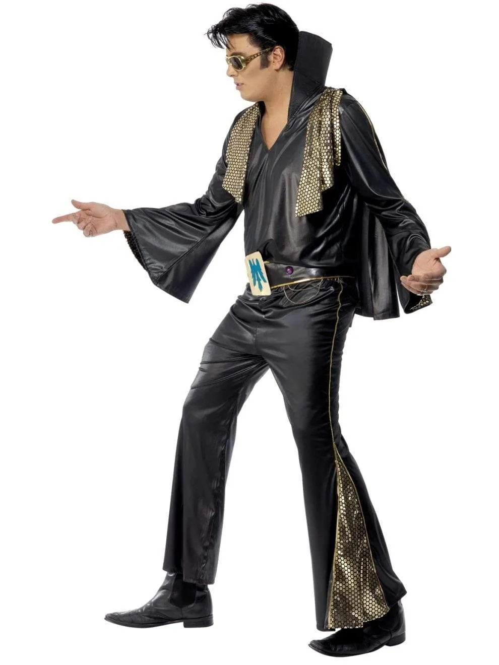 Elvis Black & Gold Adult Men's Costume