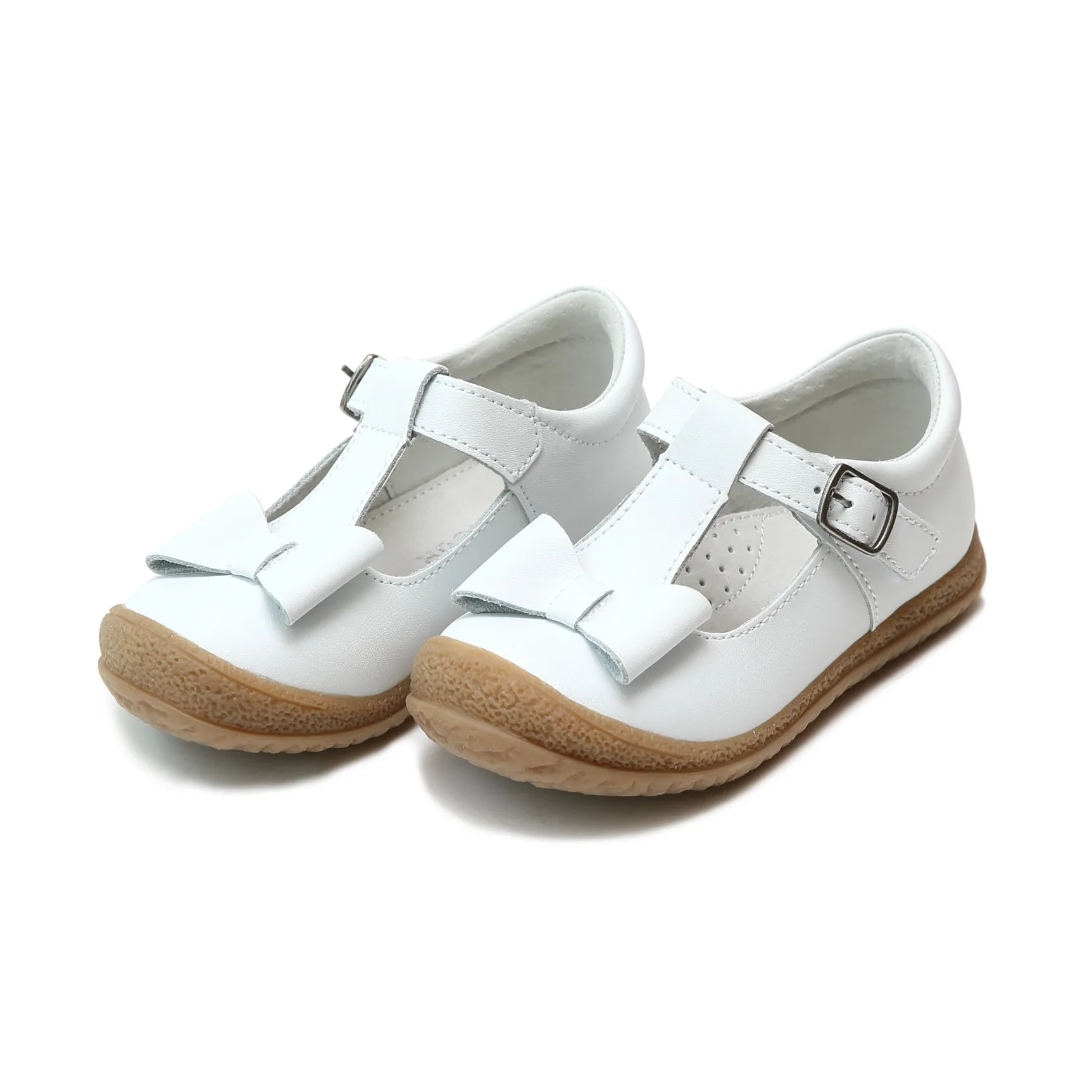 Emma Classic White Bow T-Strap Mary Jane