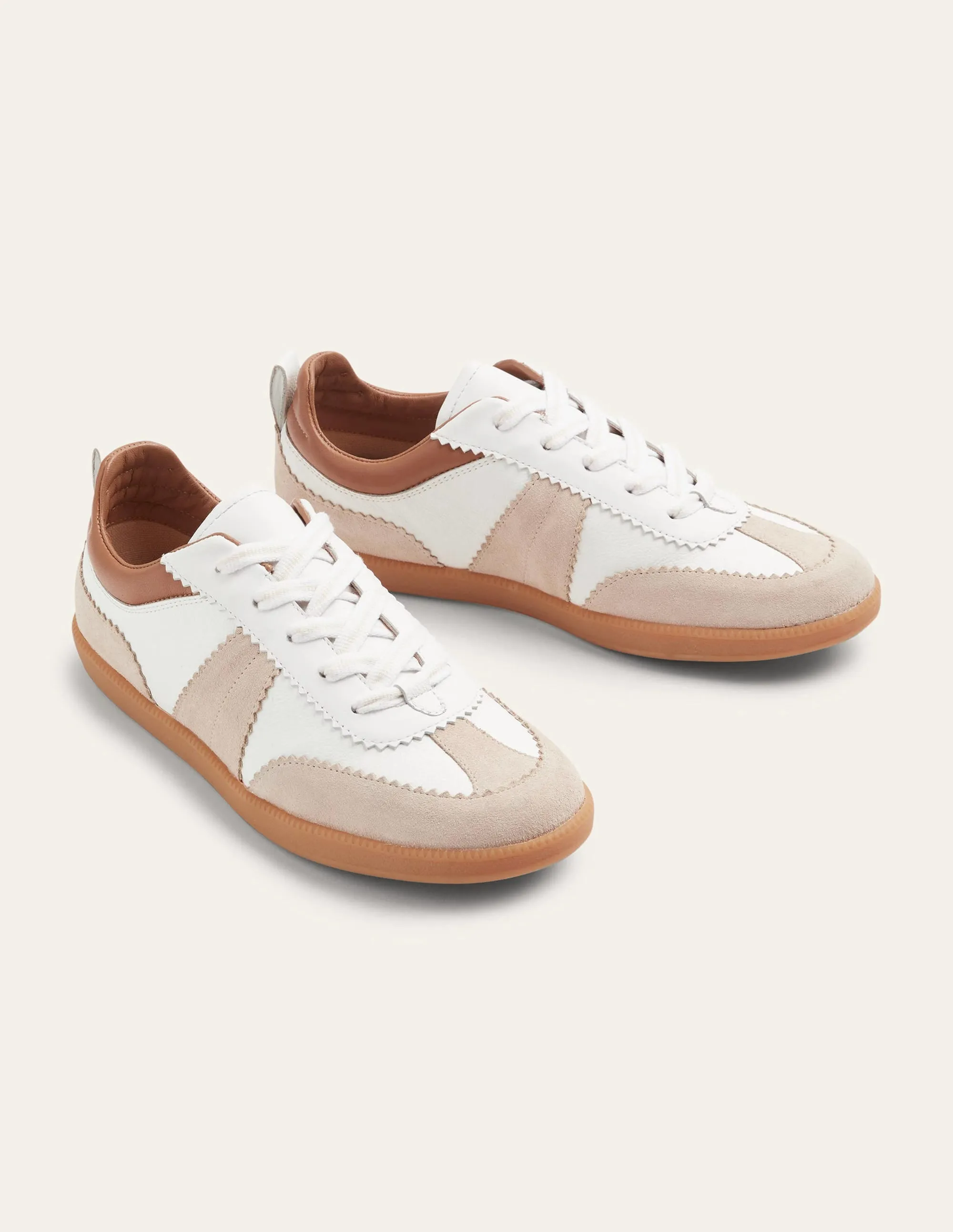 Erin Retro Tennis Trainers-White/Ecru