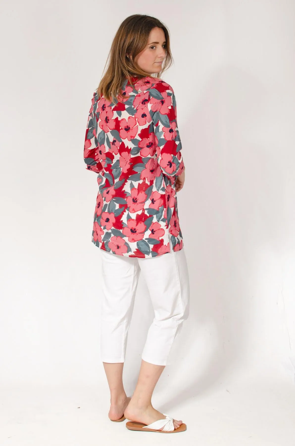 Floral Bloom Pink Tunic Top