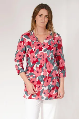 Floral Bloom Pink Tunic Top