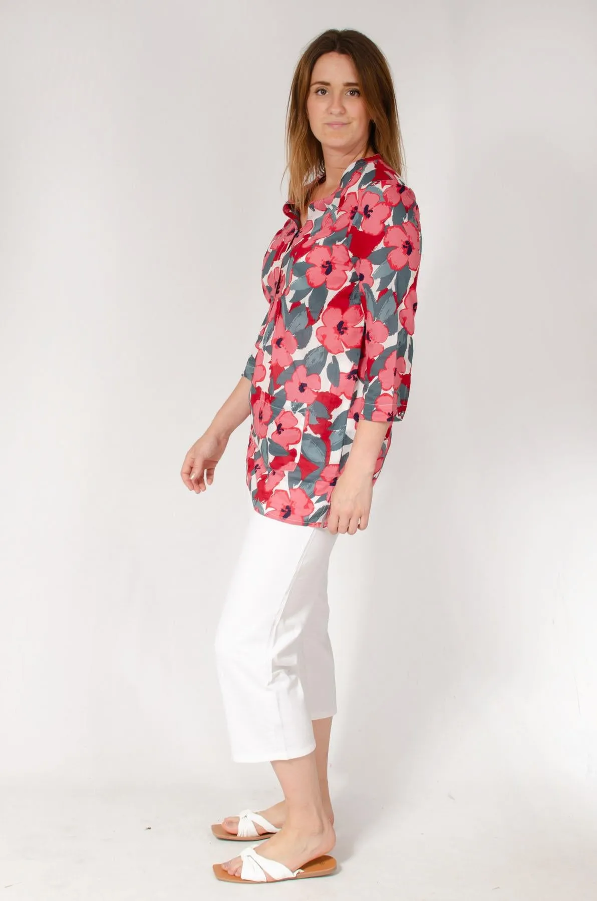 Floral Bloom Pink Tunic Top