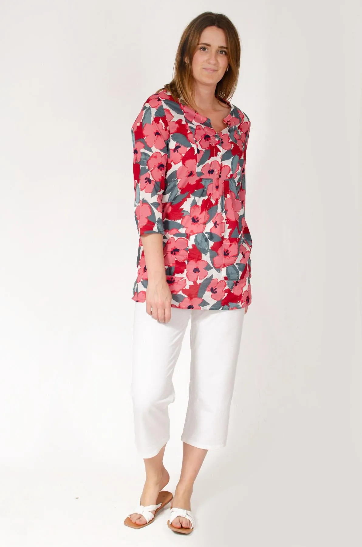 Floral Bloom Pink Tunic Top