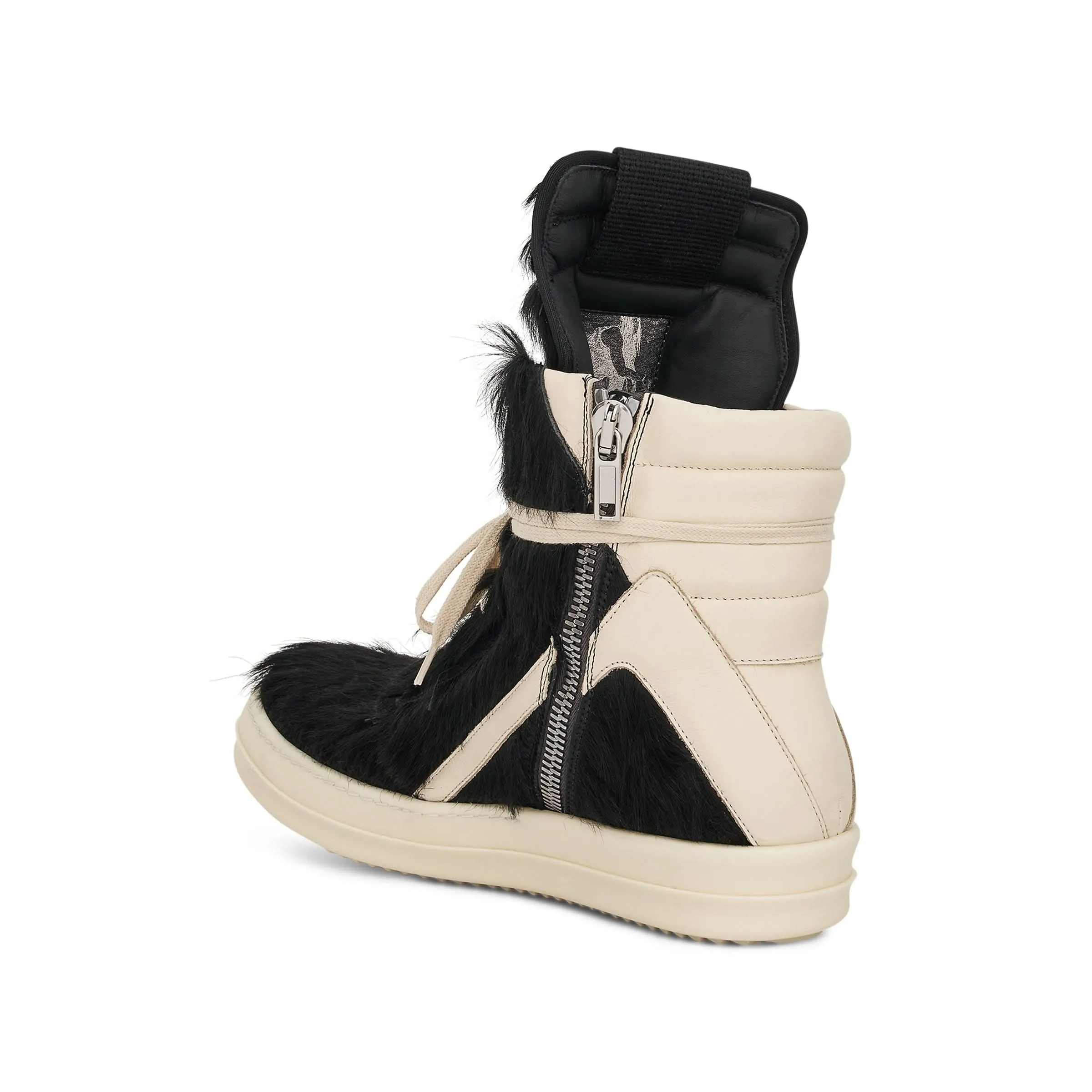 Geobasket Fur Sneaker in Black/Milk