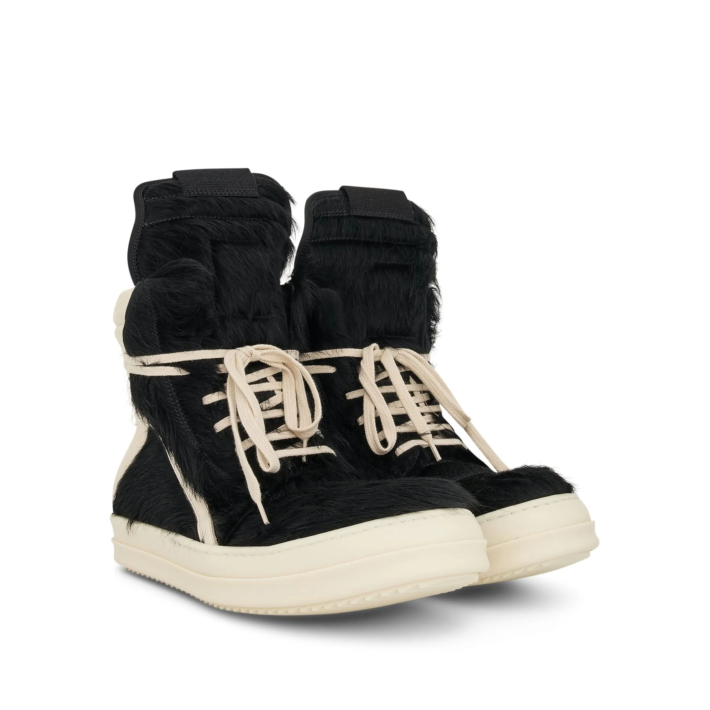 Geobasket Fur Sneaker in Black/Milk