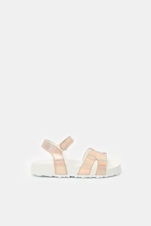 Girls Pink Shiny Strap Sandal