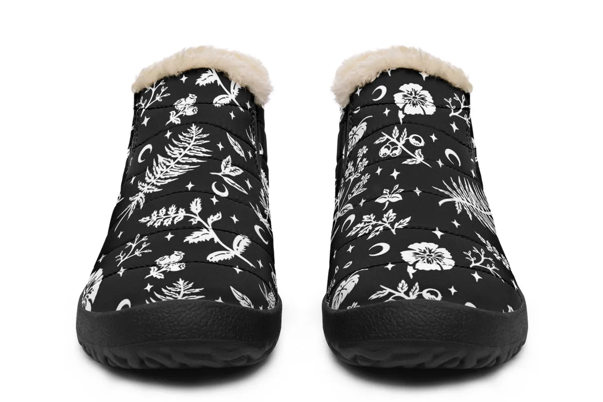 Green Witch Winter Sneakers - Warm & Easy Slip-On Shoes Lined with Vegan Wool with Anti-Slip Soles